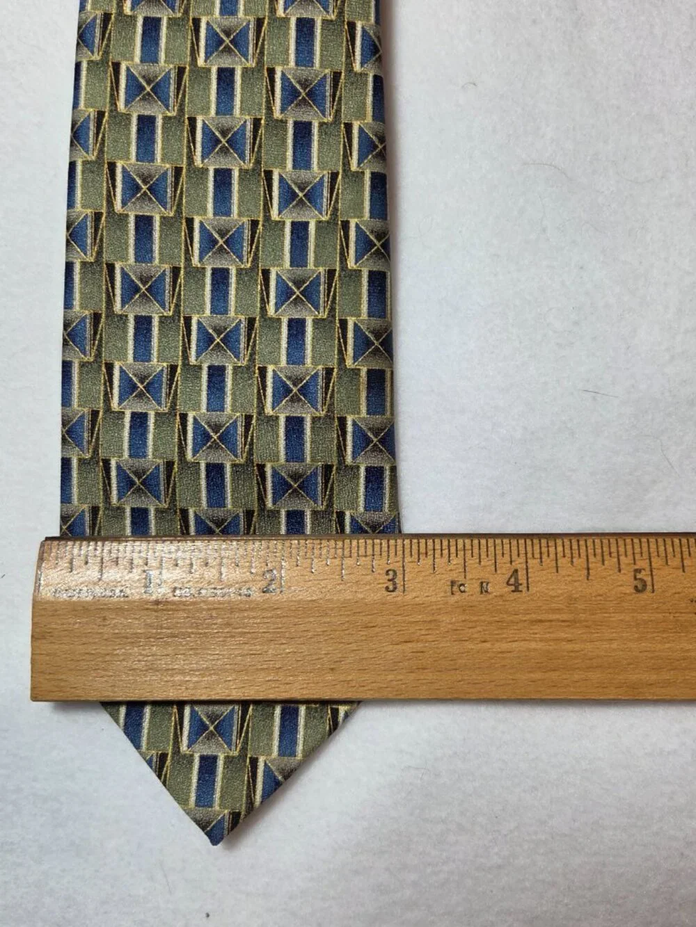 City Streets Tie 3-D Square Blue & Multi-Color Geometric Pattern 3